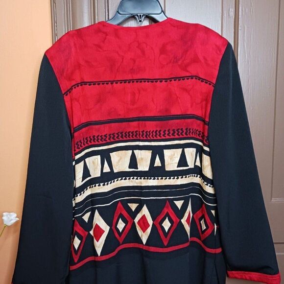Vintage Nancy Bolen For City Girl Women's size 12 Aztec Motif Cardigan - Picture 5 of 11